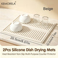 Silicone Dish Drying Mat — Heat-Resistant Counter Protector (Set of 2, 3 Colors)