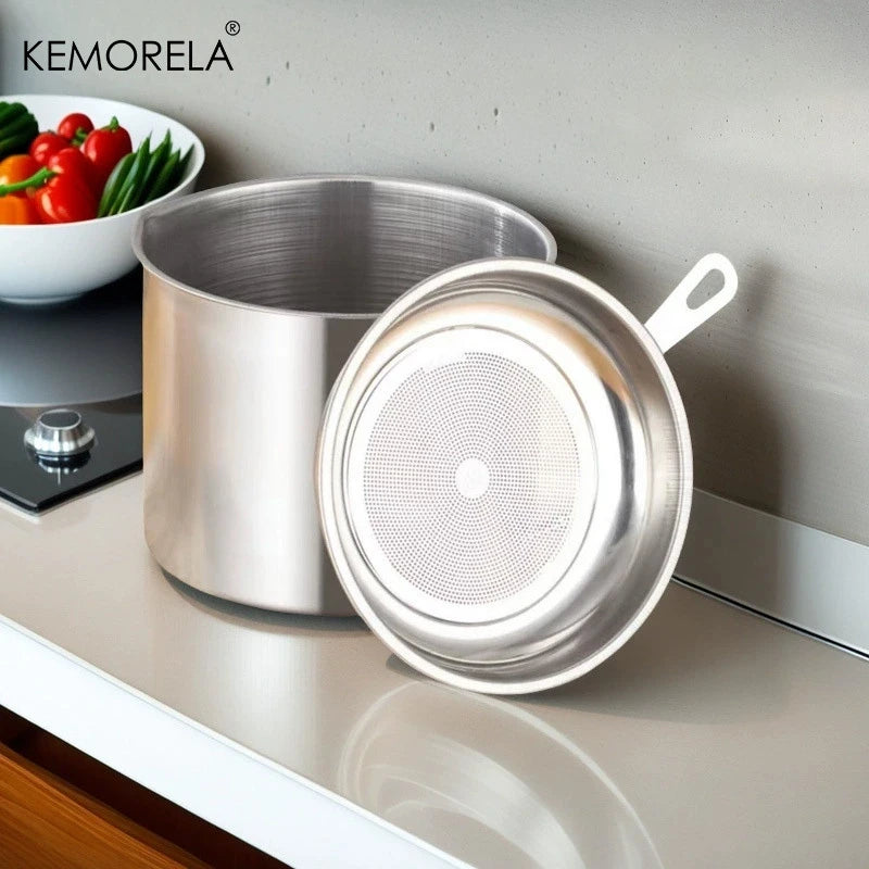 Stainless Steel Oil Storage Pot with Strainer