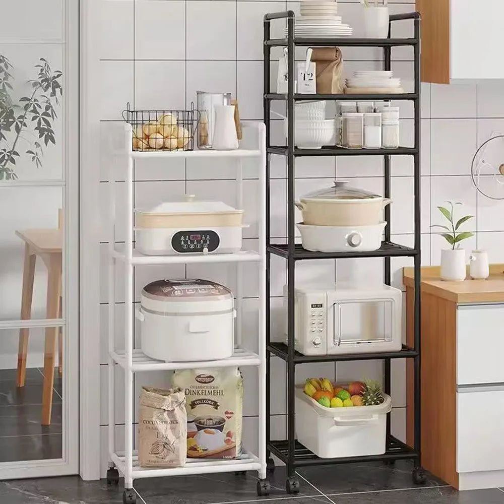 Rolling Metal Storage Cart with Wire Shelves