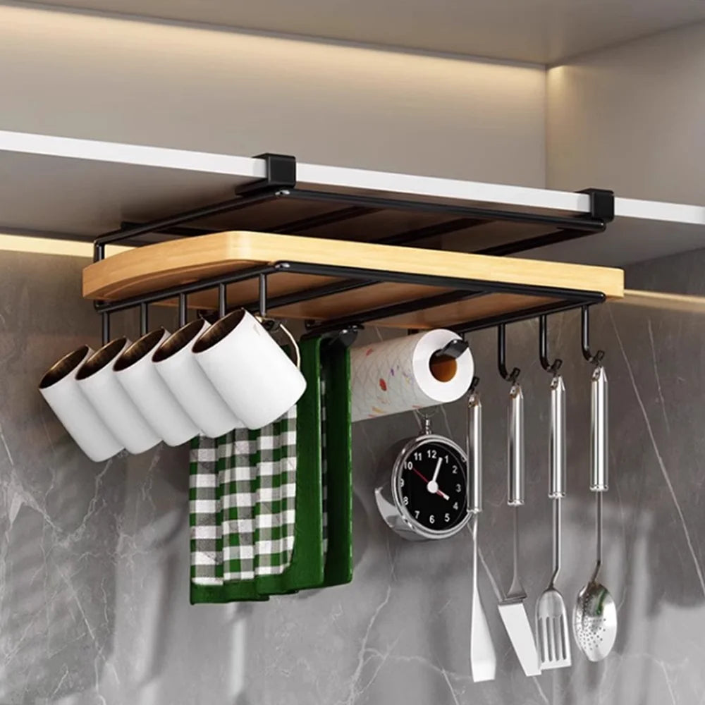 No-Drill Under Cabinet Hanging Rack