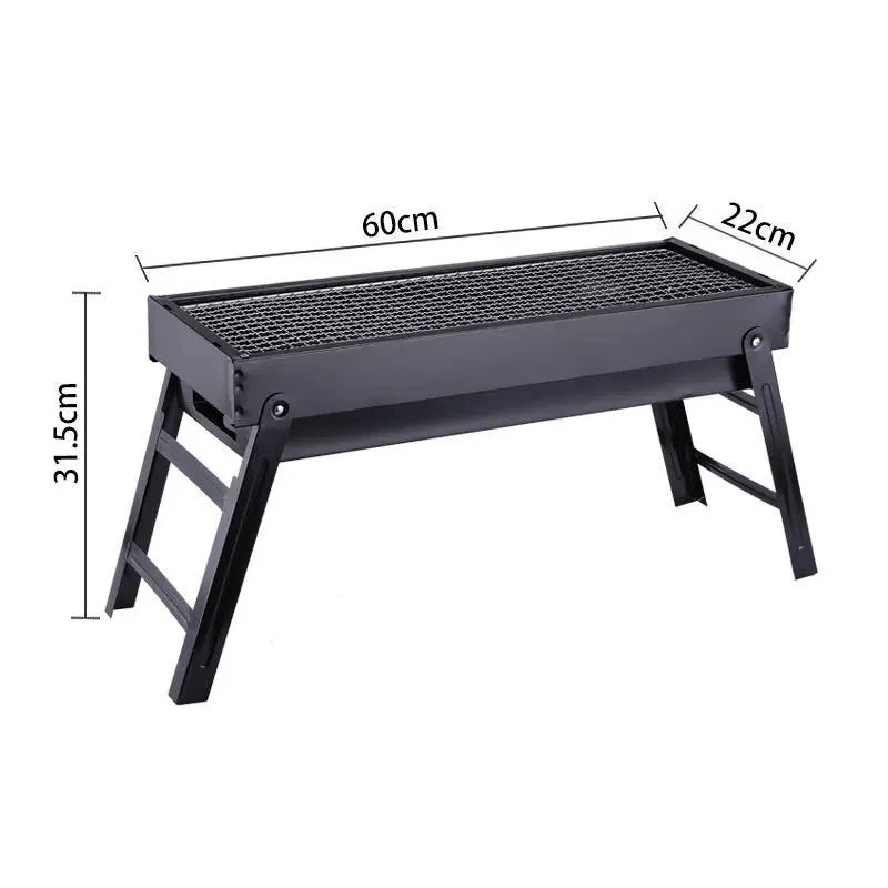 Portable Folding Charcoal BBQ Grill with Adjustable Legs (60/80cm)