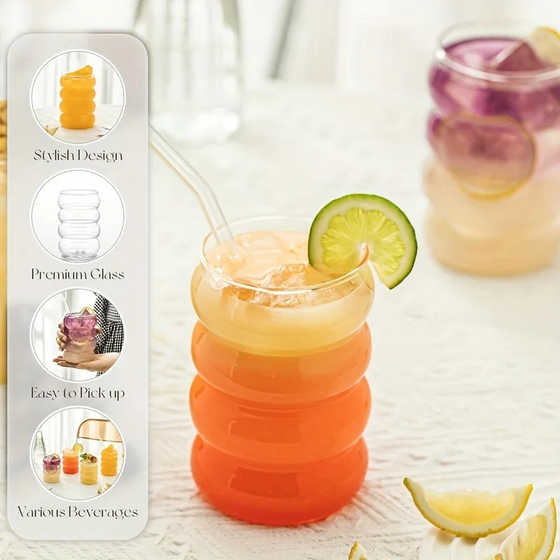 Wavy Glass Coffee Cups