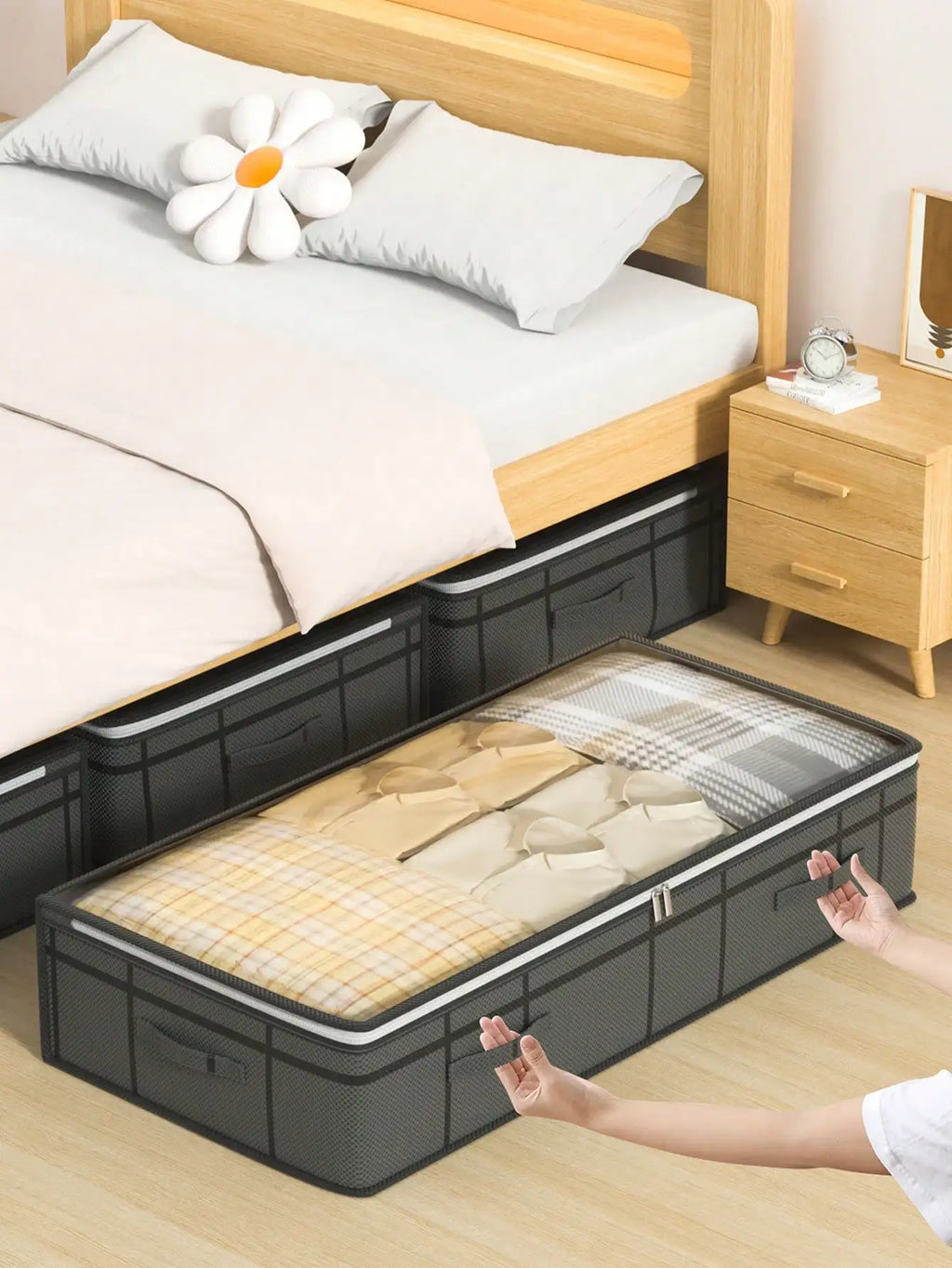 Foldable Under-Bed Storage Bag with Zipper