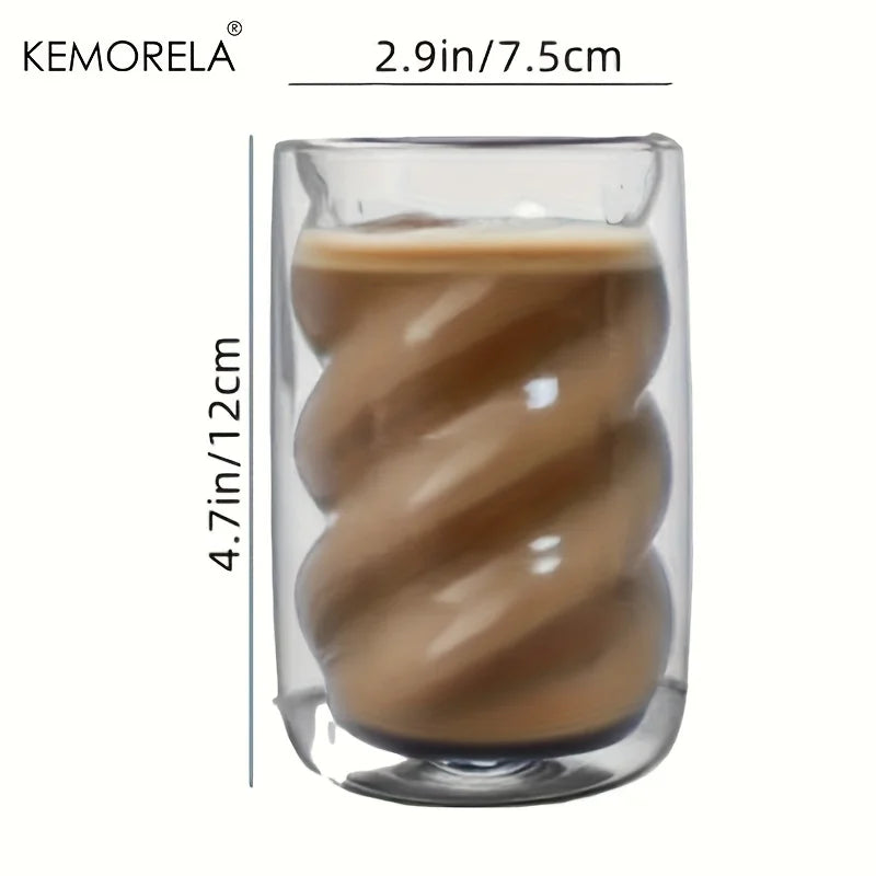 Double-Wall Twisted Glass Cup