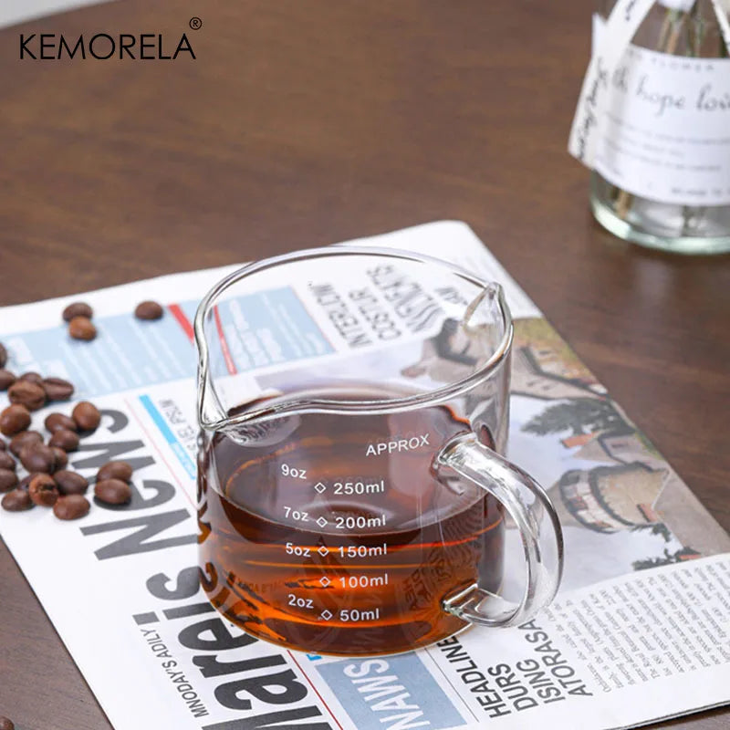 Glass Espresso Shot Measuring Cup with Pour Spout (90/150ml)