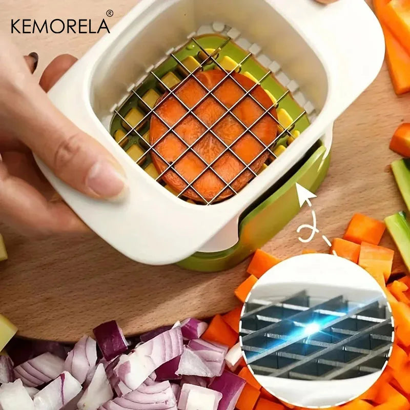 Multi-Blade Vegetable Dicer & Strip Cutter with Container (4-in-1)