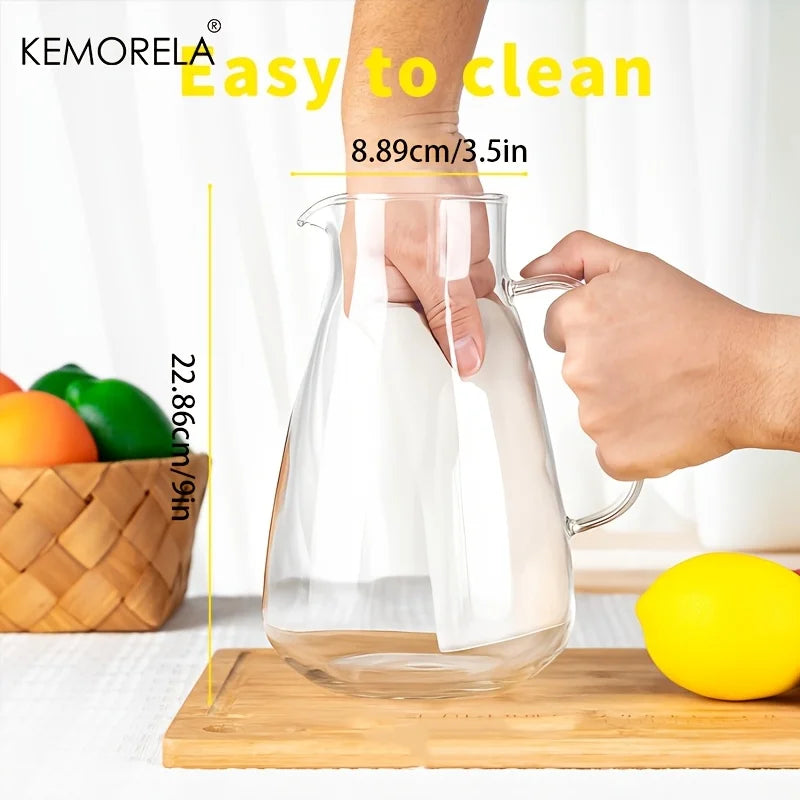 Glass Water Pitcher with Stainless Steel Lid