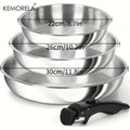 Stainless Steel Frying Pan Set with Detachable Handle (3-Piece: 20/24/28cm)