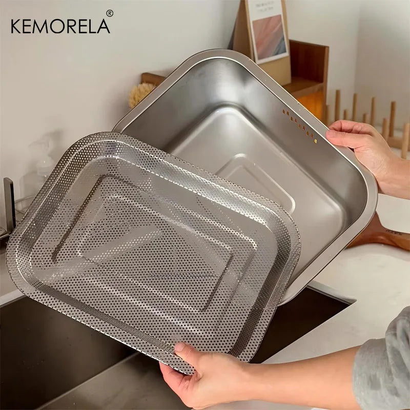 Stainless Steel Sink Basin with Strainer Tray