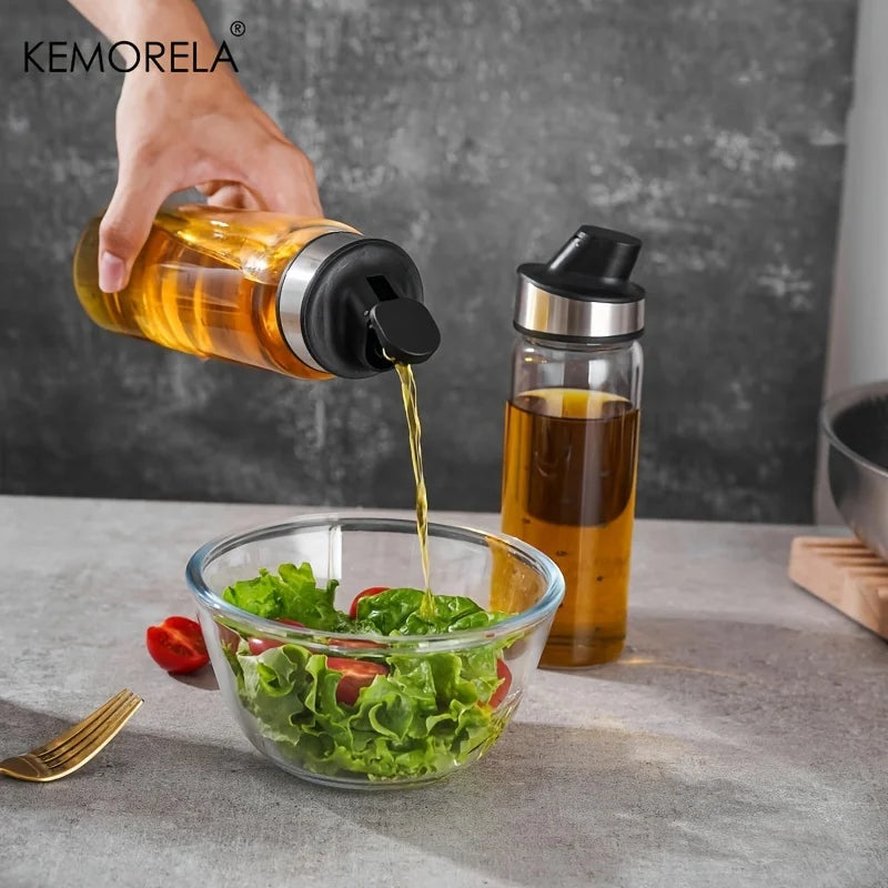 Glass Oil Dispenser Bottle with Auto-Flip Spout