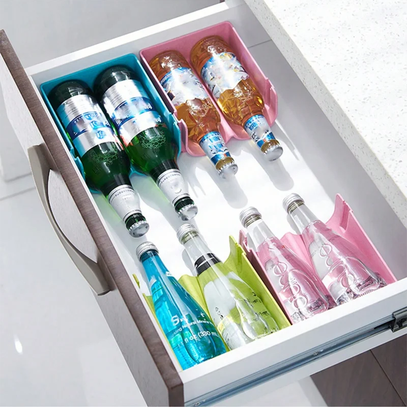 Fridge Organizer Rack – Can & Bottle Holder