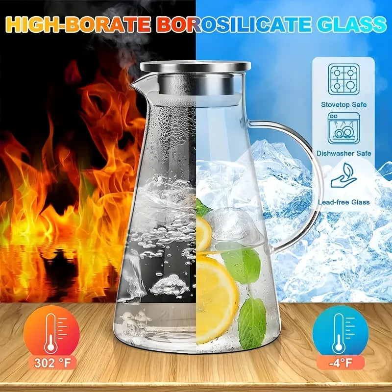 Glass Pitcher with Strainer Lid