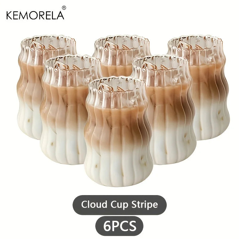 Wavy Glass Cups Set (6pcs)