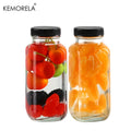 Wide-Mouth Square Glass Storage Jar with Black Screw Lid (500/1000ml)
