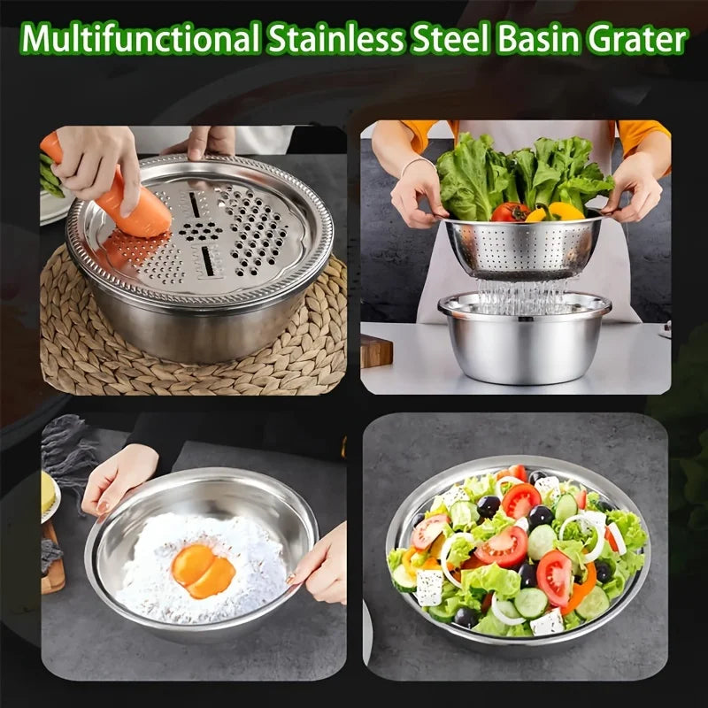 3-in-1 Stainless Mixing Bowl