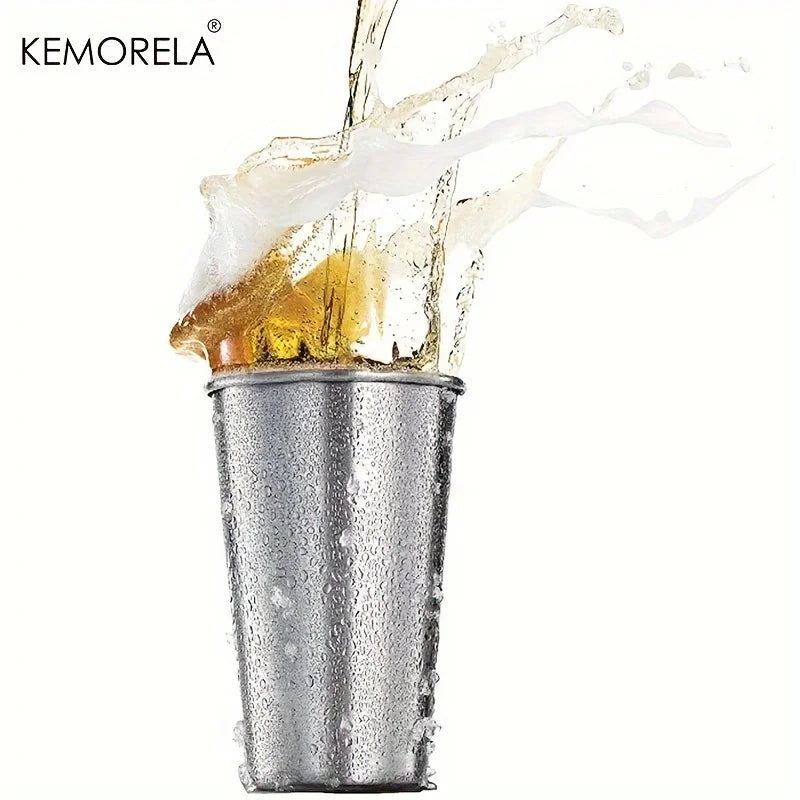 Stainless Steel Stackable Pint Cup Set (Set of 6, 500ml)