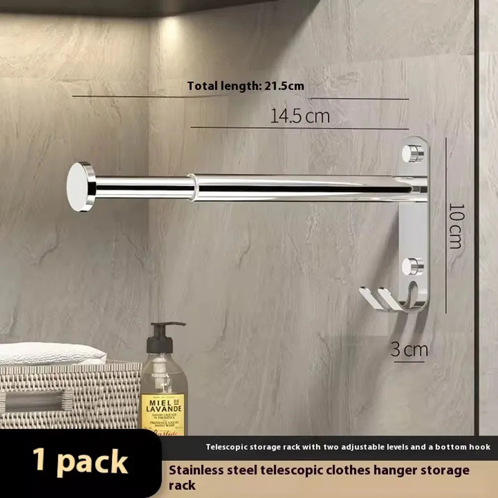 Retractable No-Drill Clothes Drying Rack