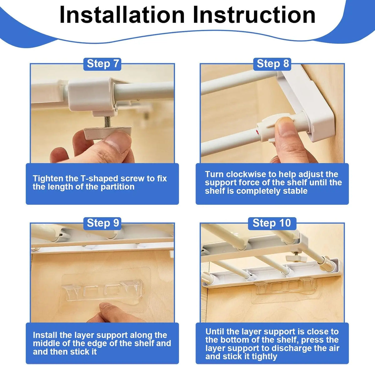 Closet Tension Shelf Divider