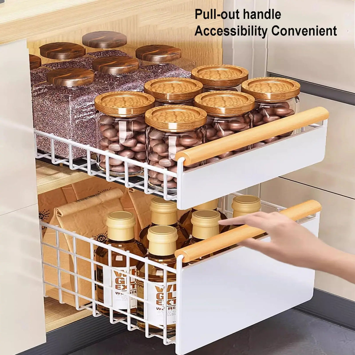 Sliding Drawer Under Sink Pantry Organizer