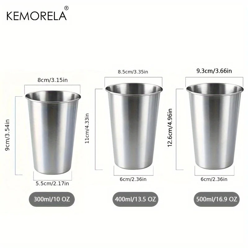 Stainless Steel Stackable Pint Cup Set (Set of 6, 500ml)