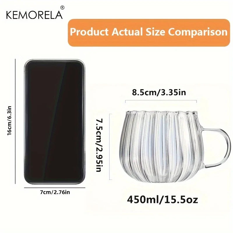Pumpkin-Shaped Glass Mug Set (6pcs)