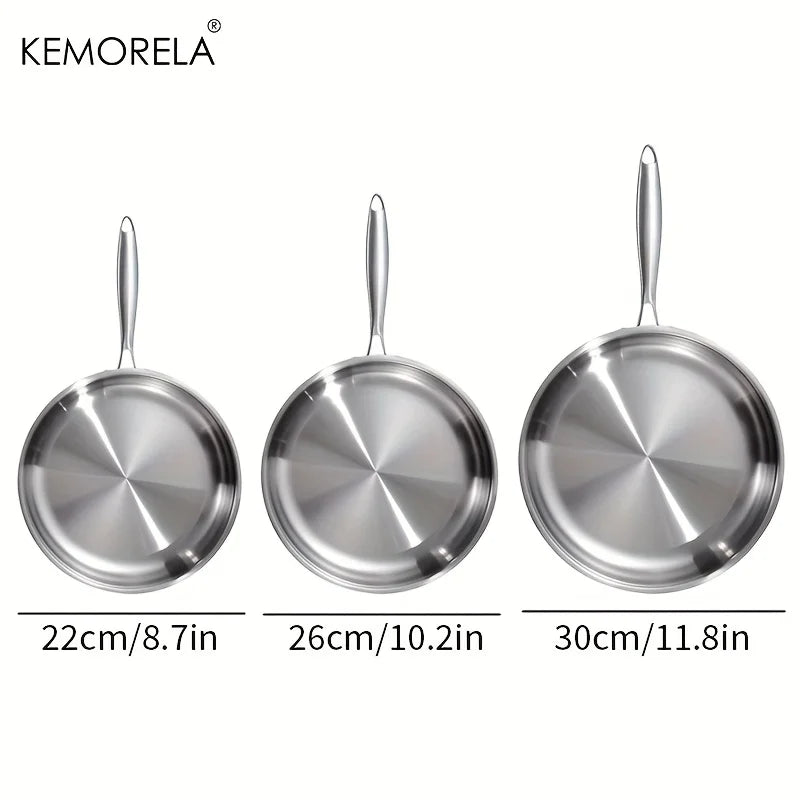 Tri-Ply Stainless Steel Frying Pan (24/26/28cm)