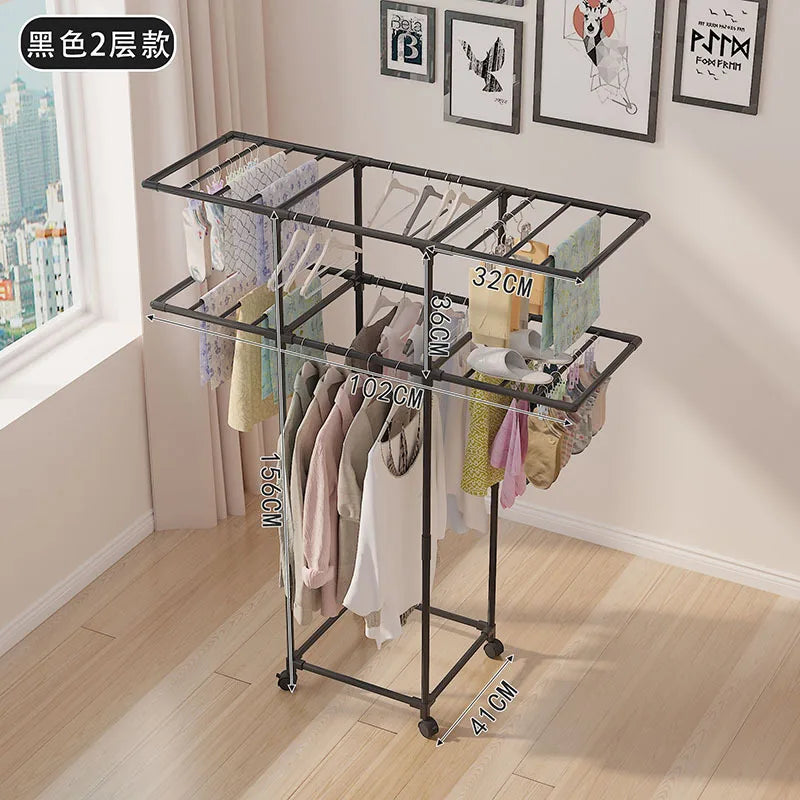 Rolling Clothes Drying Rack