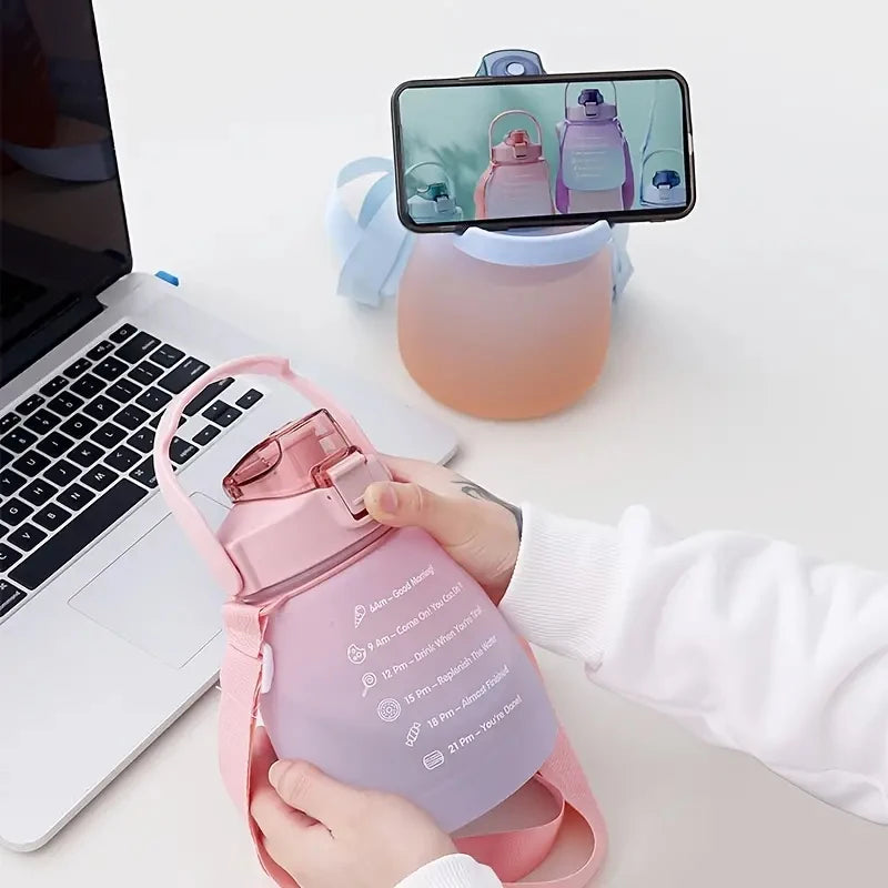 Motivational Water Bottle with Phone Holder (1.3L)