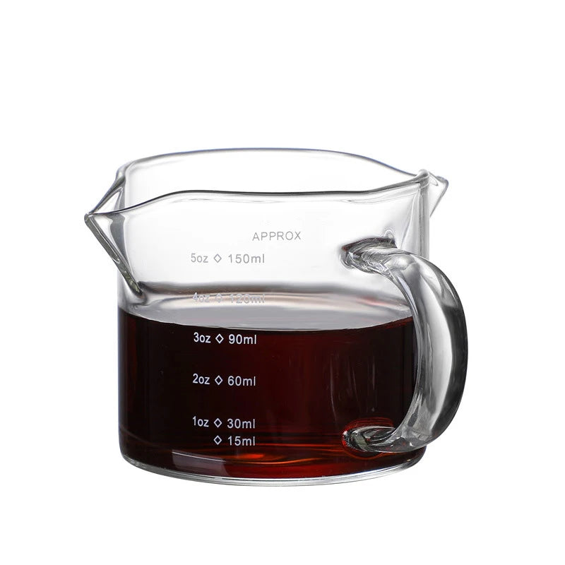 Glass Espresso Shot Measuring Cup with Pour Spout (90/150ml)