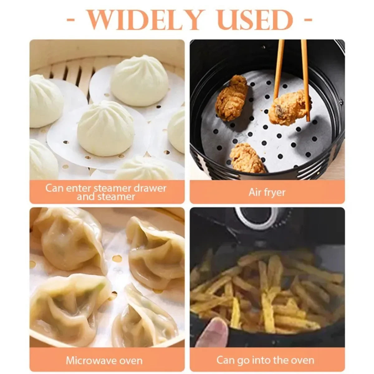 Disposable Air Fryer & Steamer Parchment Liners
