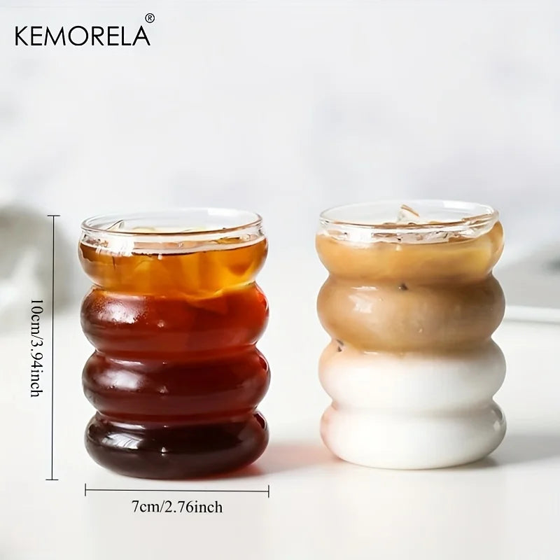 Wavy Glass Coffee Cups