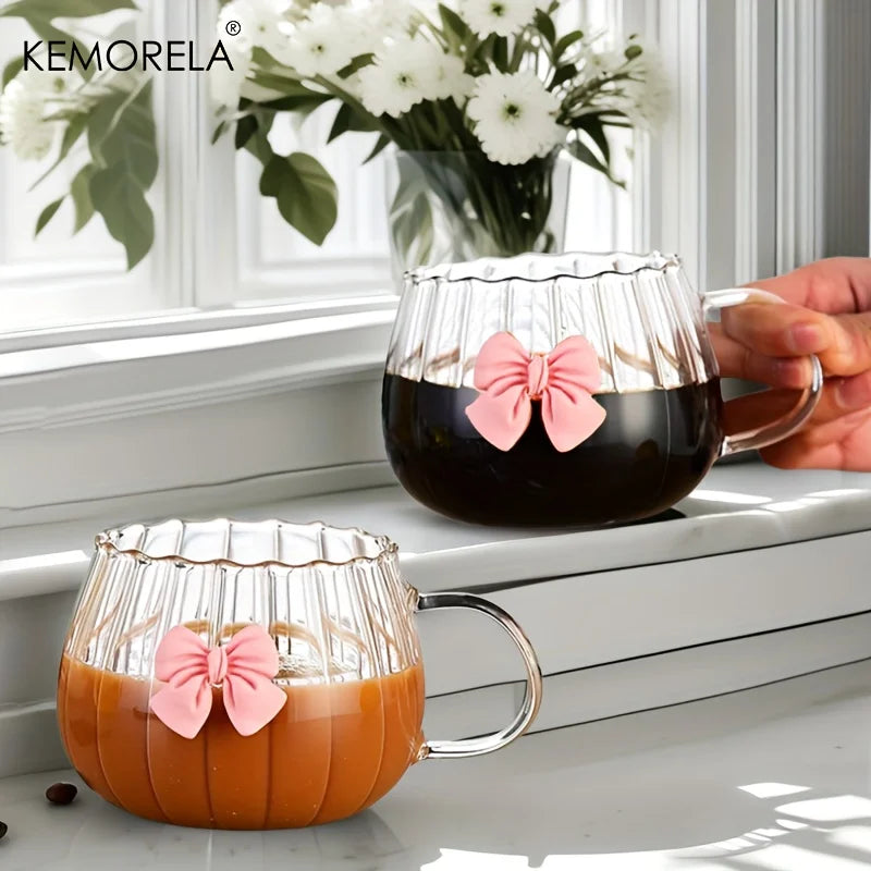 Ribbed Pumpkin Glass Mug