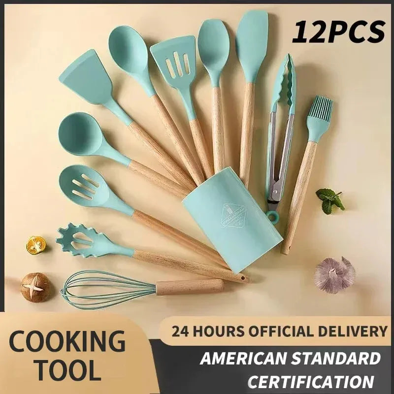 Wooden Handle Utensil Set