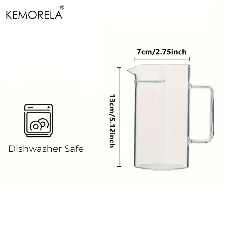 Square Glass Water Pitcher with Fish Tail Strainer & Handle (1.2L)