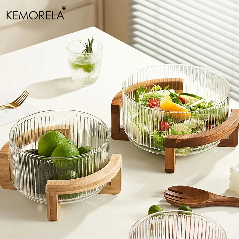 Bamboo Stand Salad Bowl