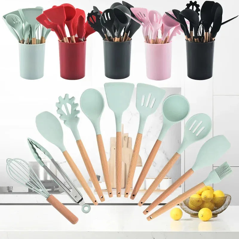 Wooden Handle Utensil Set
