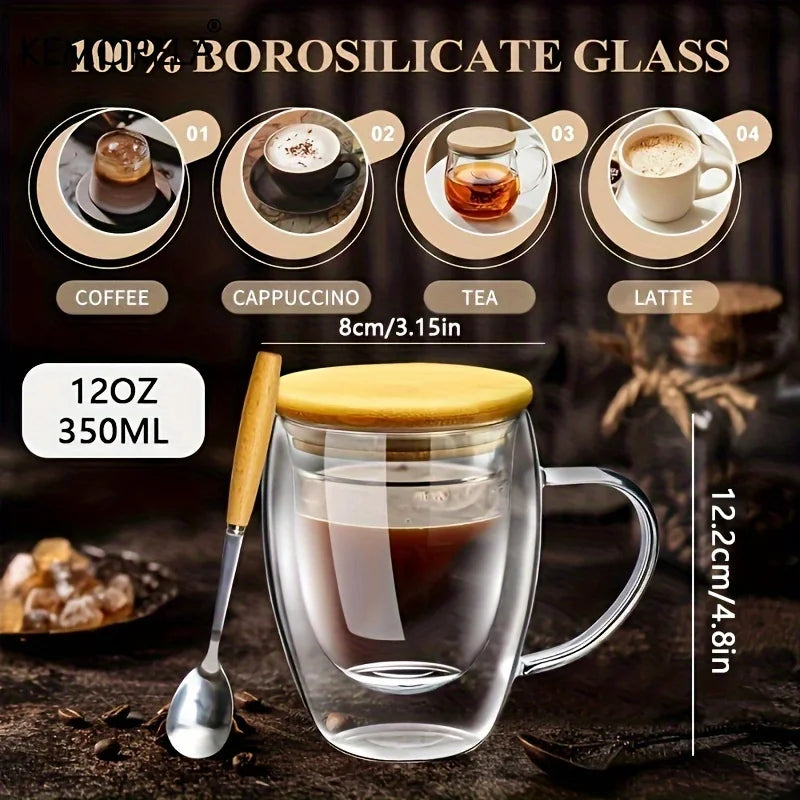 Bamboo Lid Coffee Mug Set