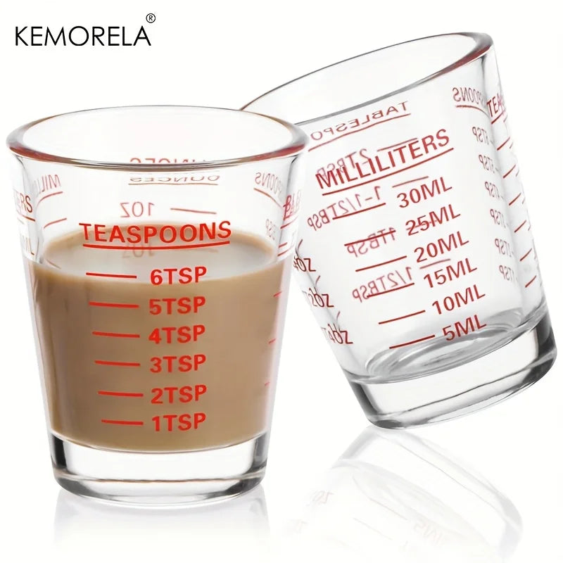 Glass Measuring Cup with Multi-Scale Markings (30ml)