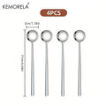 Long-Handle Gold Stainless Steel Spoons Set (4pcs)