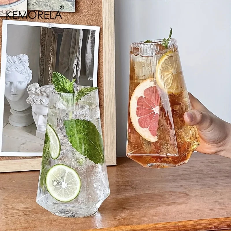 Diamond-Cut Glass Tumbler