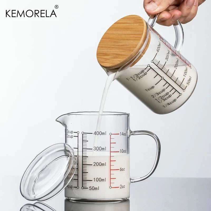 Glass Measuring Mug with Bamboo Lid