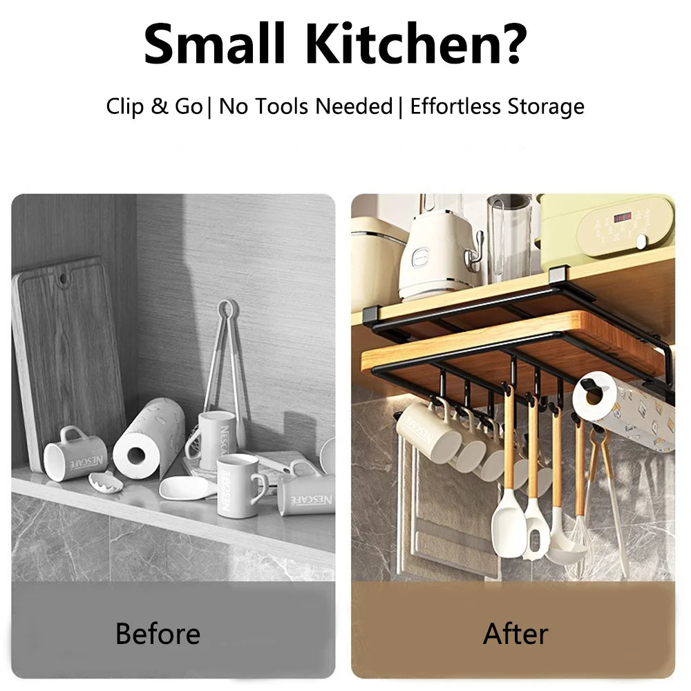 No-Drill Under Cabinet Hanging Rack
