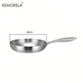 Mirror-Polished Stainless Steel Frying Pan with Long Handle (20/24/28/30cm)