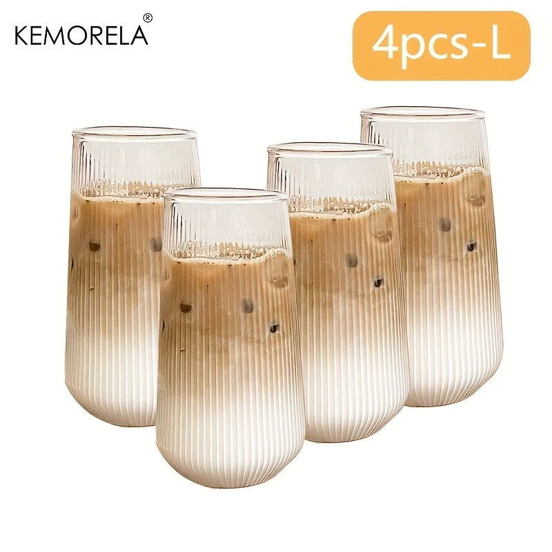 Tall Ribbed Glass Cups