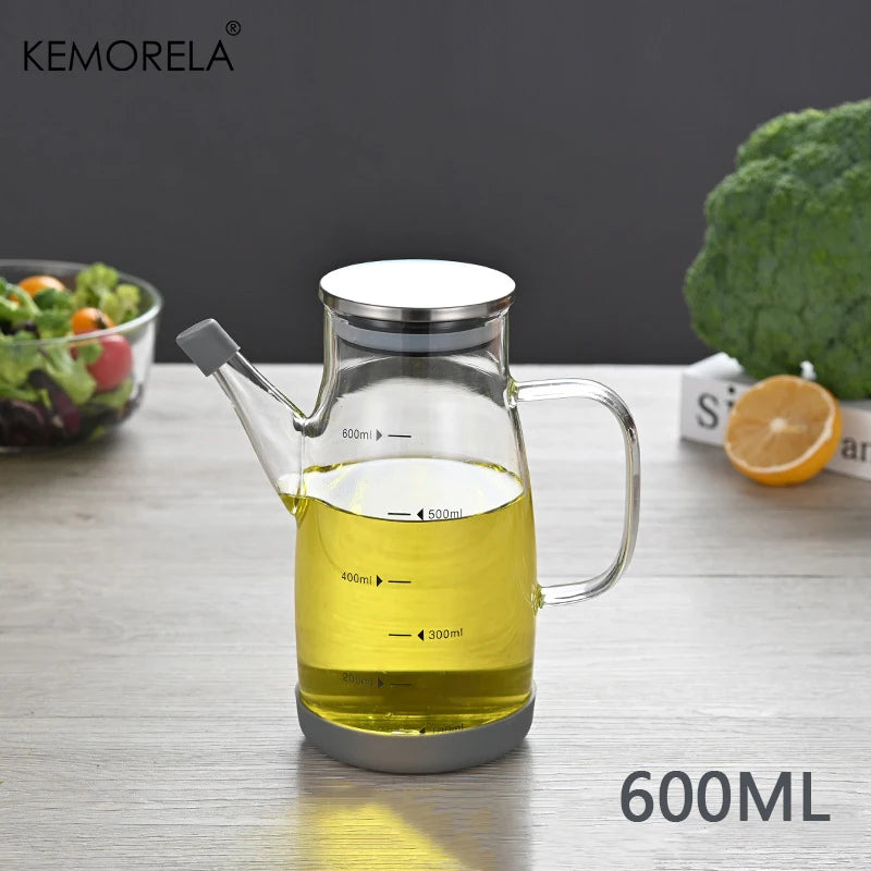Glass Oil Dispenser with Scale & Stainless Lid (600/750/1000ml)