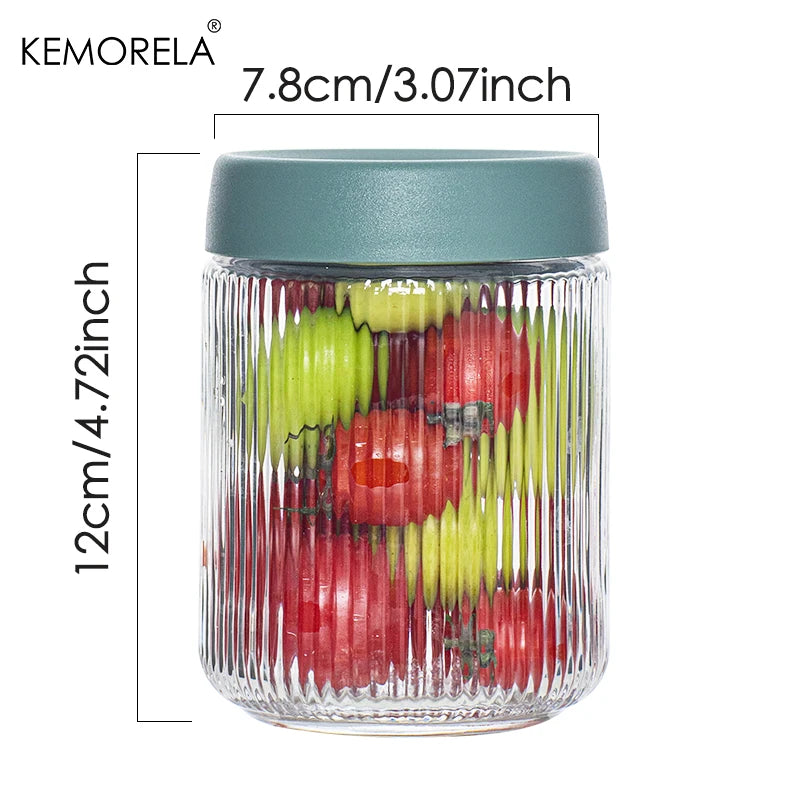 Ribbed Glass Yogurt & Overnight Oats Jar with Colored Lid (4pcs)