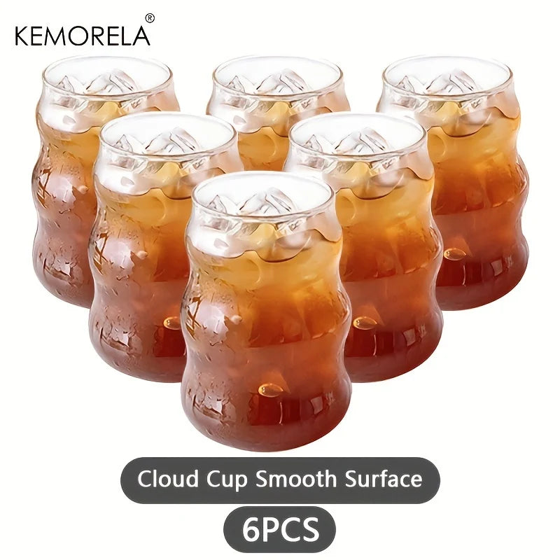 Wavy Glass Cups Set (6pcs)