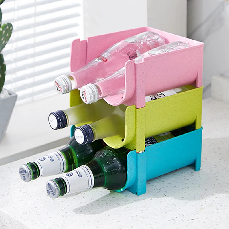 Fridge Organizer Rack – Can & Bottle Holder