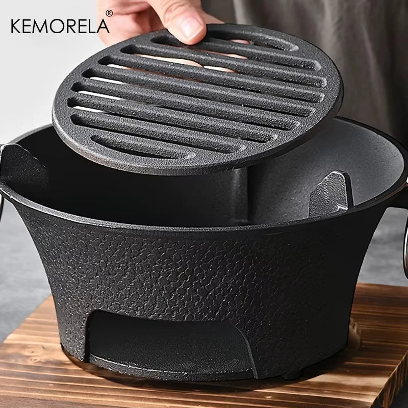 Japanese Cast Iron Charcoal Stove with Grill Grate
