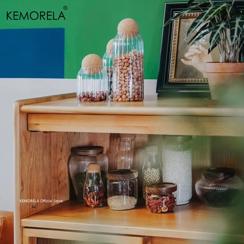 Glass Storage Jar with Acacia Wood Lid